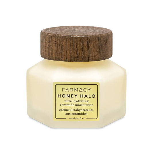 Farmacy Ceramide Face Moisturizer - Honey Halo Hydrating Facial Moisturizer for Dry Skin - Plumps, Soothes + Restores Skin with Potent Ceramides + Buckwheat Honey for a Dewy, Healthy Glow (100Ml)