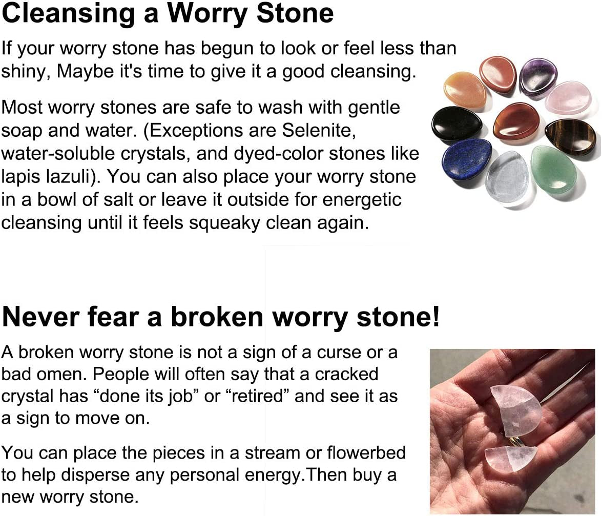 Crystaltears Chakra Worry Stone for Anxiety Healing Crystal Thumb Worry Stones Pocket Palm Stones Stress Relief Reiki Healing Meditation