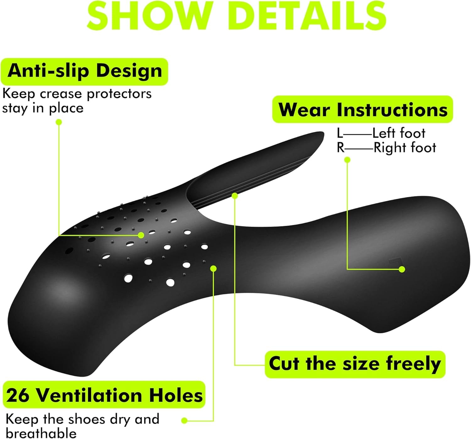 Crease Protectors for Air Force 1 ‖ Jordan 1 ‖ Dunk Low, 4 Pairs Crease Protecto