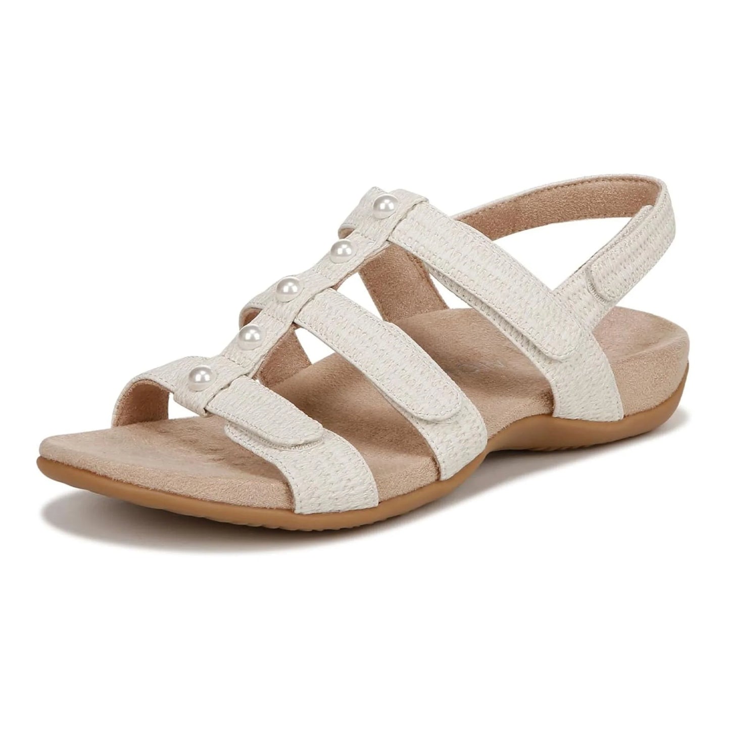 Vionic Women'S Rest Amber Backstrap Sandal Cream White Faux Leather