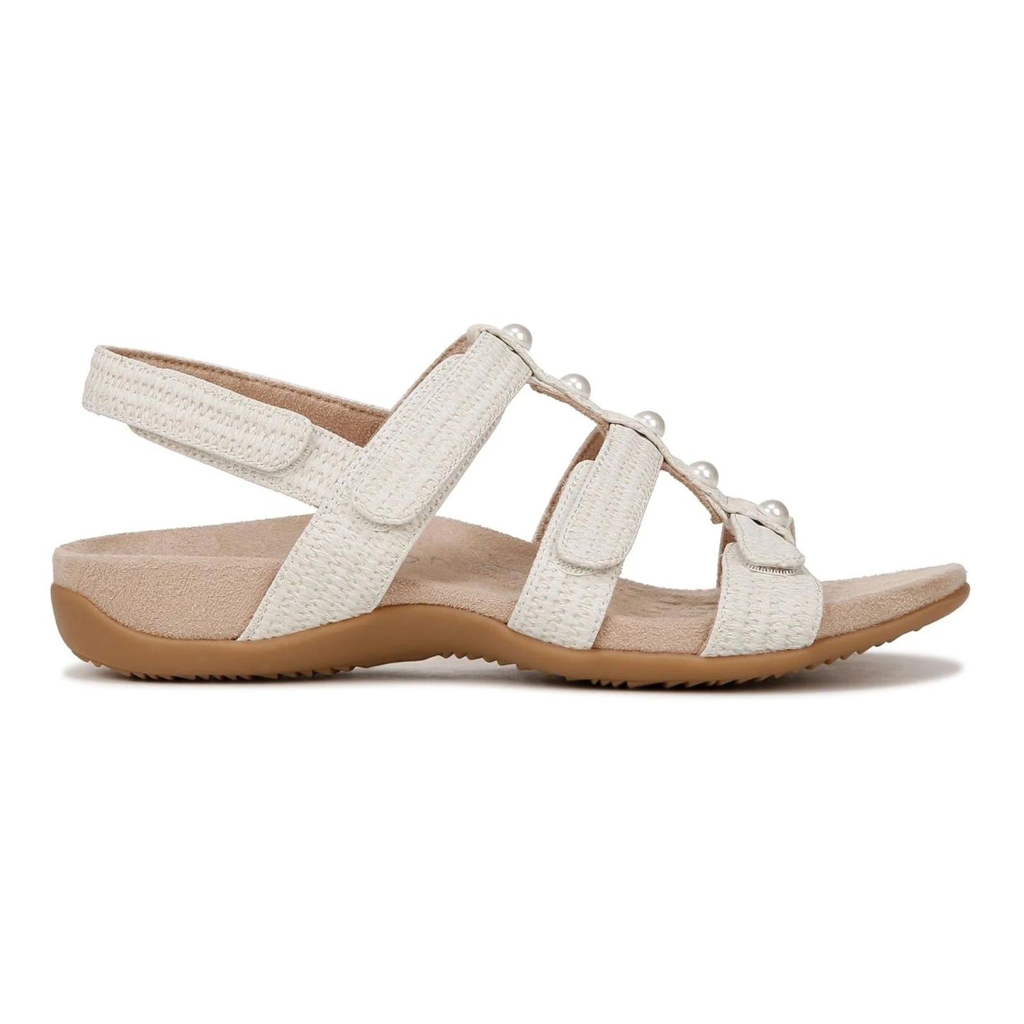 Vionic Women'S Rest Amber Backstrap Sandal Cream White Faux Leather